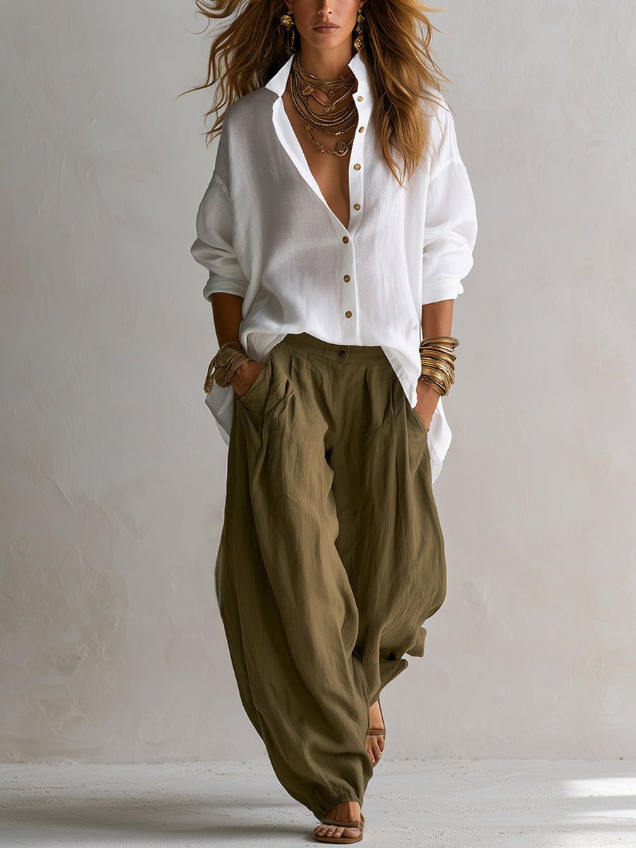 Camilla | Completo camicia oversize e pantalone a palloncino
