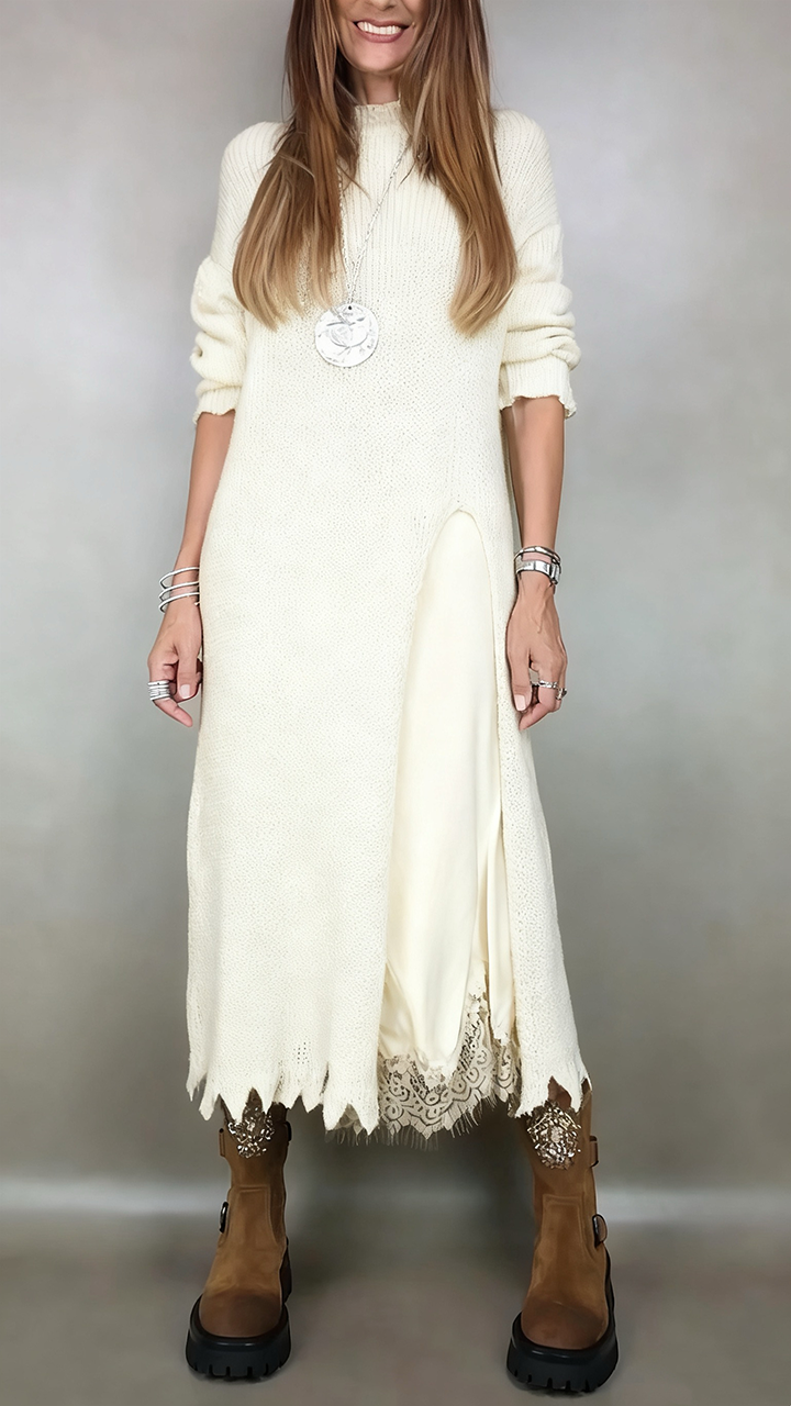 Lucia | Completo elegante maglione lungo e abito